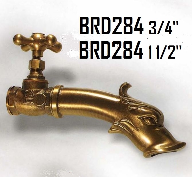 Large brass water spout with ball valve
