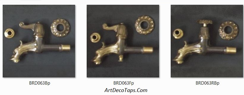 Decorative hose bib taps and spigots in bronze