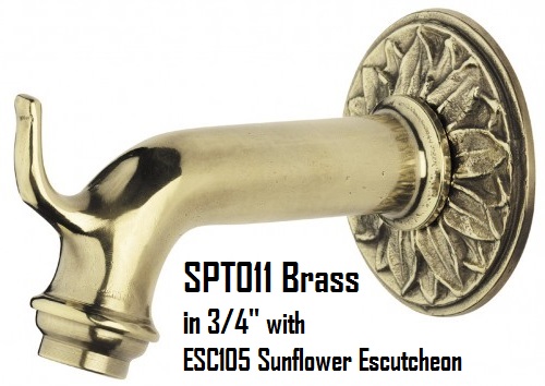 Simple continous water spout with escutcheon