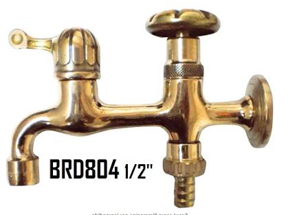 brass tap with dual spigot and hose bib