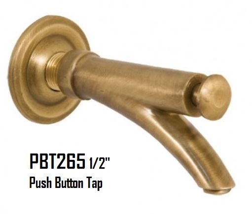 Push button tap in bronze finish